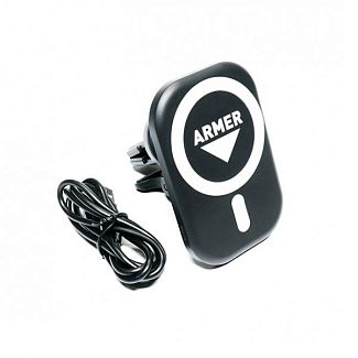 Автомобильный держатель магнит на дефлектор с беспроводной зарядкой ARMER