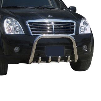 Кенгурятник QT006 SsangYong Rexton I 2001-2017 нержавеющая сталь CAN