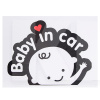 Наклейка "Baby in car" хлопчик 155х126 мм біла на чорному тлі VITOL (STICKER-BIC-BOY-BLC)