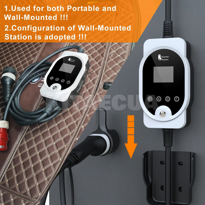 Зарядка для электромобиля 22 кВт 32A 3-фазы Type 2 (европейское авто) Wi-Fi Master FEYREE на VOLKSWAGEN e-Golf (FY22-32-3PH-TP2-M8) - 5