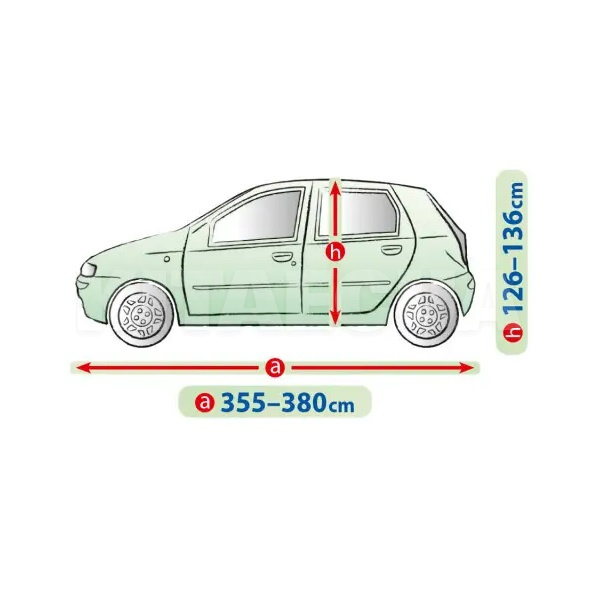 Тент на авто Perfect Garage M1 380х148х136 см хетчбек Kegel-Blazusiak (5-4625-249-4030) - 4