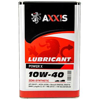 Масло моторное полусинтетическое 5л 10W-40 Power Х AXXIS