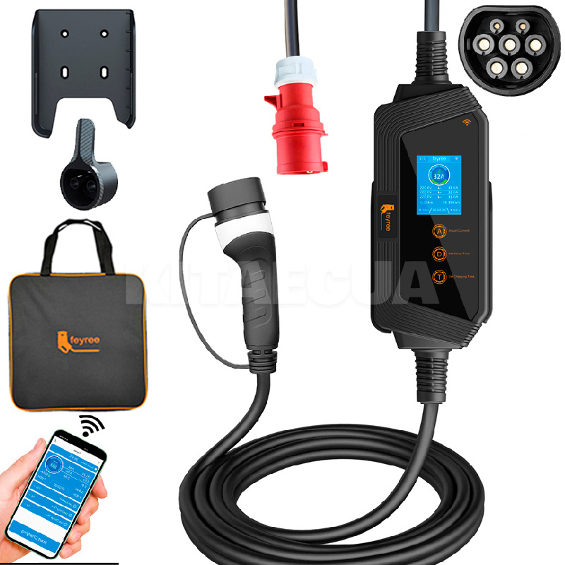 Зарядка для електромобіля Type 2 22 кВт 32A 1-фаза Hero Wi-Fi FEYREE на Подбор по авто Mercedes (FY22-32-3PH-TP2-H8)