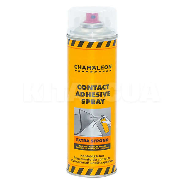 Клей аэрозольнный контактный каучуковый 500мл прозрачный Chamaleon (26803)
