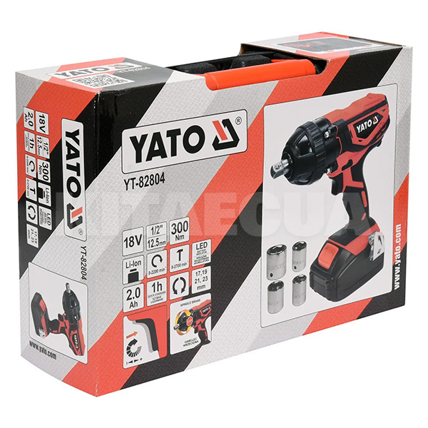 Гайковерт аккумуляторный ударный 2-Ач 300 Нм YATO (YT-82804) - 3