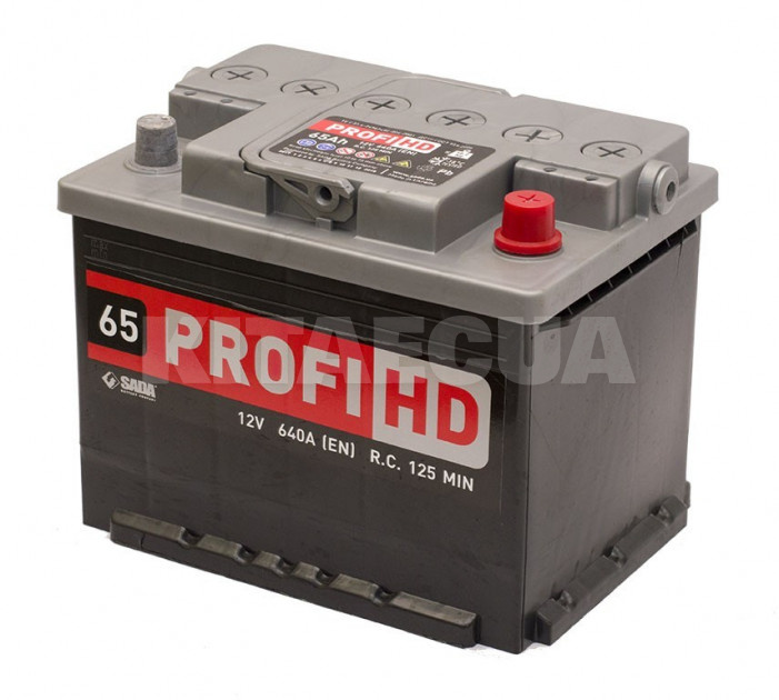 Аккумулятор 65Ач Euro (T1) 242x175x190 с обратной полярностью обслуживаемый SADA (6СТ-65Аз Profi HD) - 3