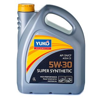 Масло моторное синтетическое 4л 5W-30 Super Synthetic C3 Yuko