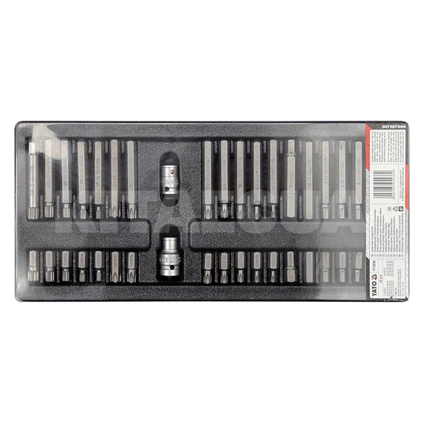 Набір біт з битоутримувачем 1/2" 3/8" 40 предметів у ложементі YATO (YT-5538) - 2