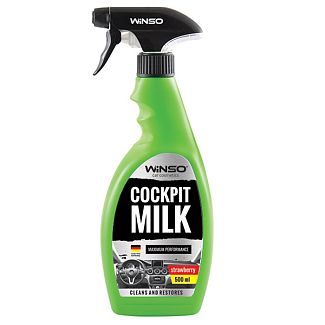 Полироль-молочко для пластика "клубника" 500мл Professional Cockpit milk Winso