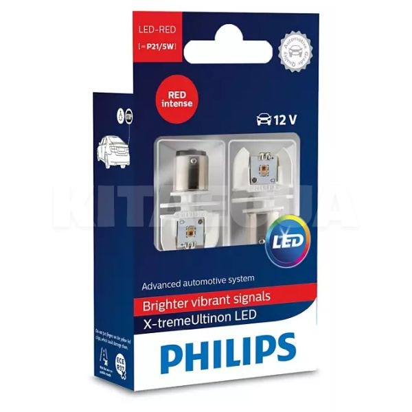 LED лампа для авто X-treme Ultinon BAY15d 5W red (комплект) PHILIPS (PS 12899R X2) - 2