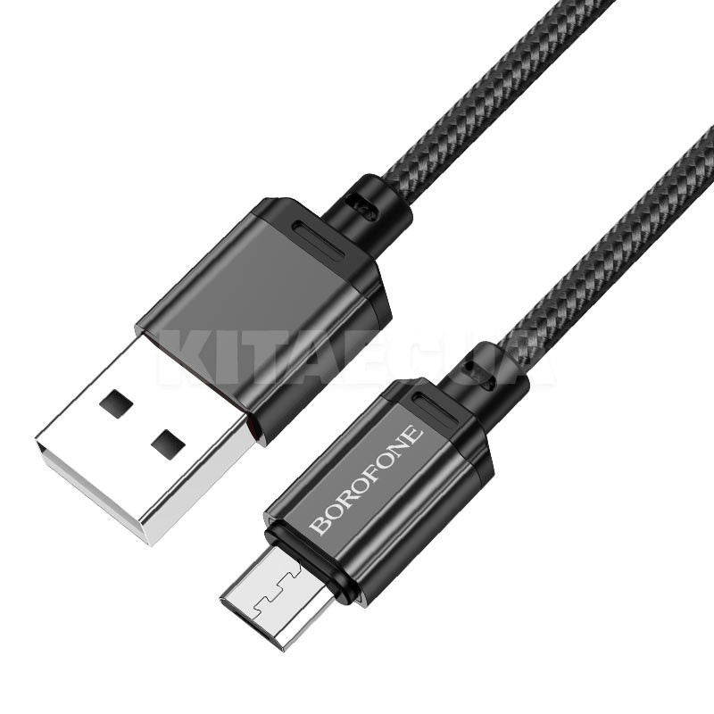 Кабель USB microUSB 2.4A BX87 Sharp 1м чорний BOROFONE (BX87MB)