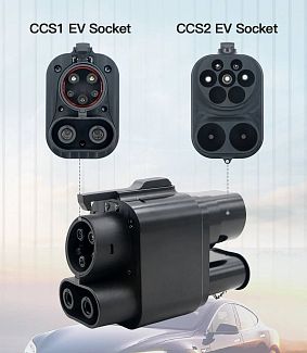 Переходник 250 кВт 250А CCS2 (станция) - CCS1 (американское авто) 7 SEVEN PARTS