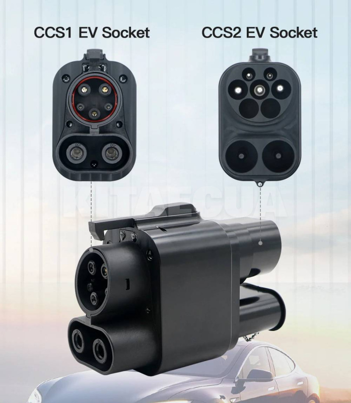 Переходник 250 кВт 250А CCS2 (станция) - CCS1 (американское авто) 7 SEVEN PARTS (CCS2-CCS1)