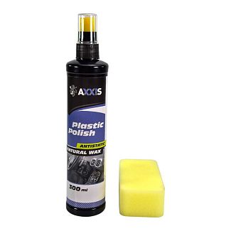 Полироль-очиститель для пластика с губкой 300мл Plastic Polish AXXIS