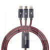 Кабель 3в1 USB - microUSB/Lightning/Type-C 2A PD-B65th 1.2м красный Proda (PD-B65th-RD)