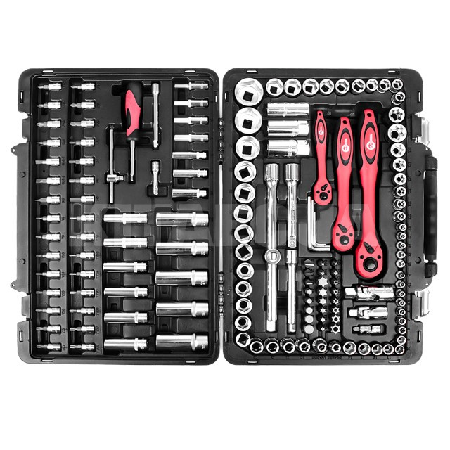 Набор инструментов профессиональный 1/4" & 3/8" & 1/2" 151 предметов Cr-V Intertool (ET-7151) - 8