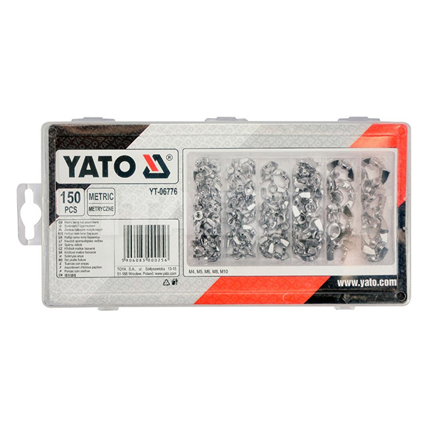 Гайки 150 предметів (М4, М5, М6, М8, М10) YATO (YT-06776)