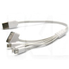 Кабель USB - Lightning/microUSB/miniUSB/30-pin 0.3м белый PowerPlant (KABUSBALL)