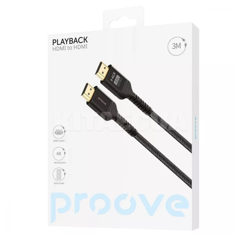 Кабель HDMI HDMI 3м PlayBack чорний PROOVE (512610001) - 3