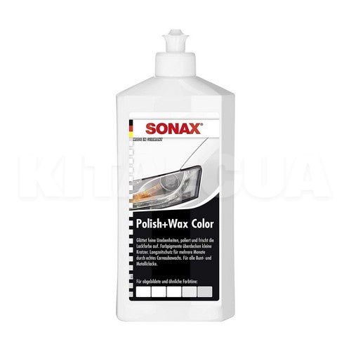 Кольоровий поліроль c воском білий 500мл Polish&Wax Color NanoPro Sonax (296000)