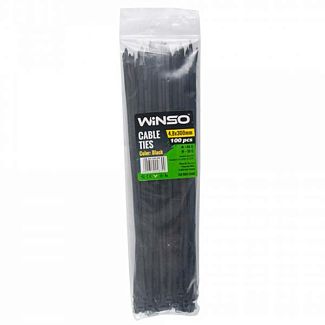 Стяжки чорні пластикові 300 х 4.8 мм 100 шт. Winso