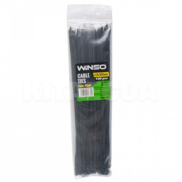 Стяжки чорні пластикові 300 х 4.8 мм 100 шт. Winso (248300)