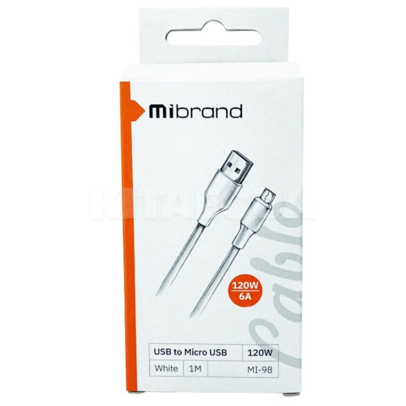 Кабель USB - microUSB 120W MI-98 1м белый Mibrand (MIDC/98MW) - 2