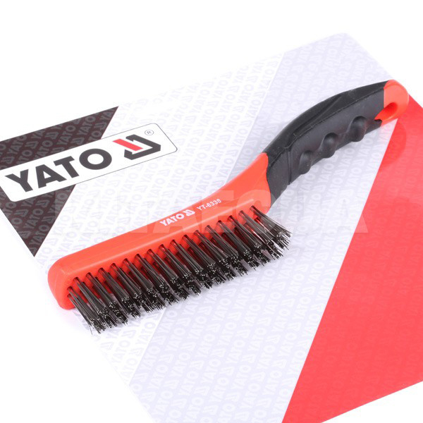Щітка з металу 4-рядна нержавіюча сталь з пластиковою ручкою YATO (YT-6338)