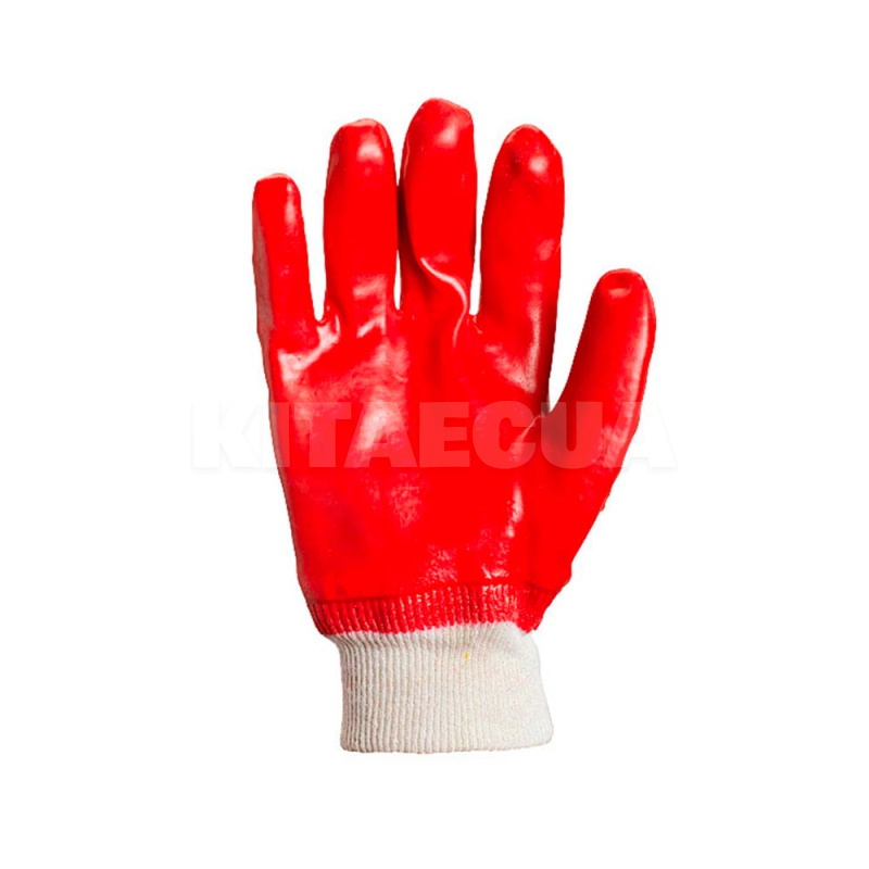 Рукавички робочі універсальні трикотажні червоні XL повна облива D-RESIST DOLONI (4518) - 2
