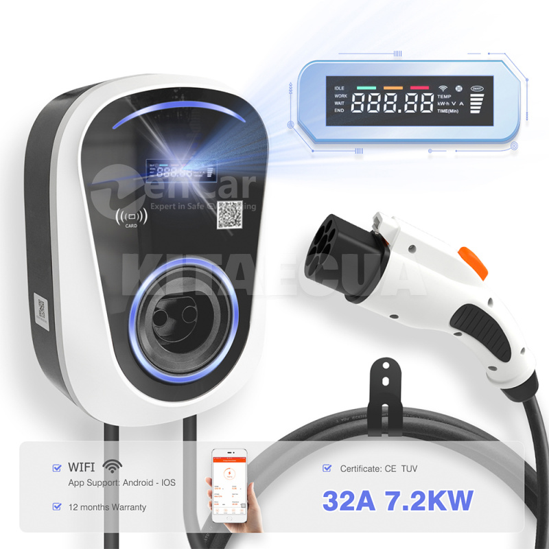 Зарядка для електромобіля GB/T AC 7.4 кВт 32А 1-фаза Wi-Fi Duosida (DUO7GBT) - 7