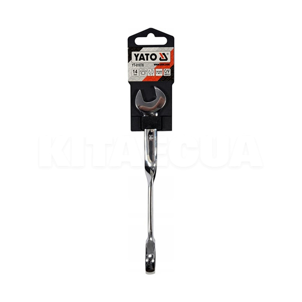 Ключ рожково-накидной 14 x 192 мм крученый 90° с трещеткой YATO (YT-01876) - 2