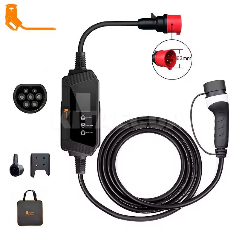 Зарядка Tesla 3 22 кВт 32A 3-фази Type 2 (європейське авто) FEYREE (FY22-32-3PH-TP2-H7)