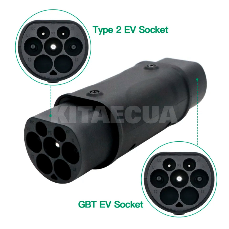Переходник 7.4 кВт 32А 1-фаза Type 2 (станция) - GB/T AC (китайское авто) ZENCAR (ADAPT-TYPE2-GBT) - 2