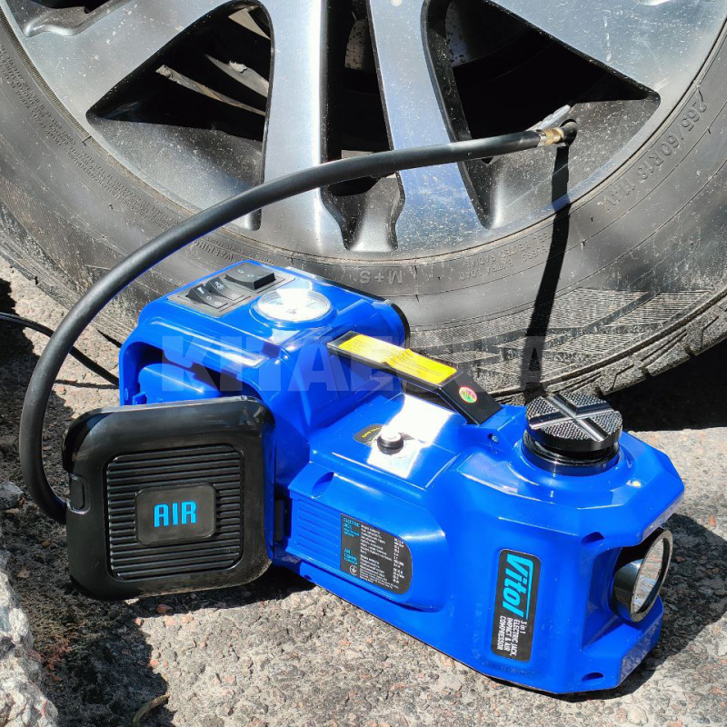 Домкрат електро-гідравлічний телескопічний до 2т (155-360) мм) 12В з компресором і гайковертом VITOL (HF045-VITOL) - 9