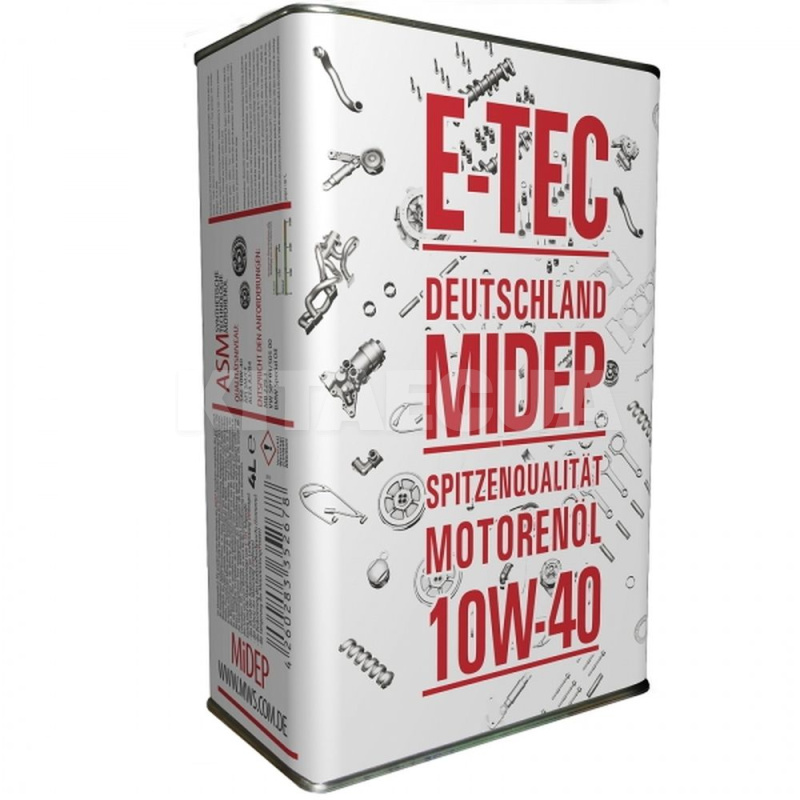 Масло моторне Напівсинтетичне 4л 10w-40 asm E-TEC (5332)