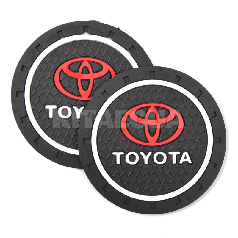 Коврики антискользящие в подстаканник 7 см Toyota (2шт.) (4428)