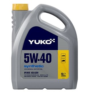 Масло моторное синтетическое 4л 5W-40 Synthetic Yuko