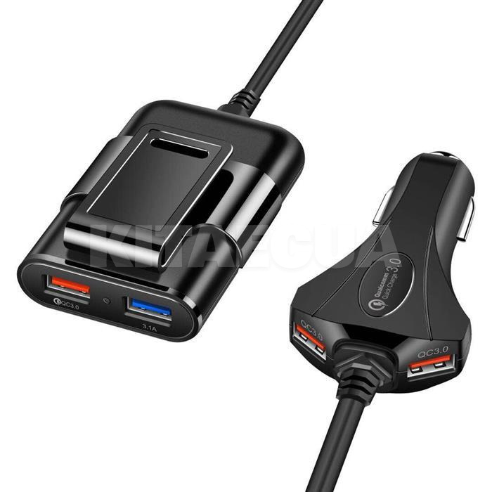 Автомобільний зарядний пристрій 4 USB 12A Qualcom 3.0 Black CQC-450 XoKo (CQC-450-BK-XoKo) - 3
