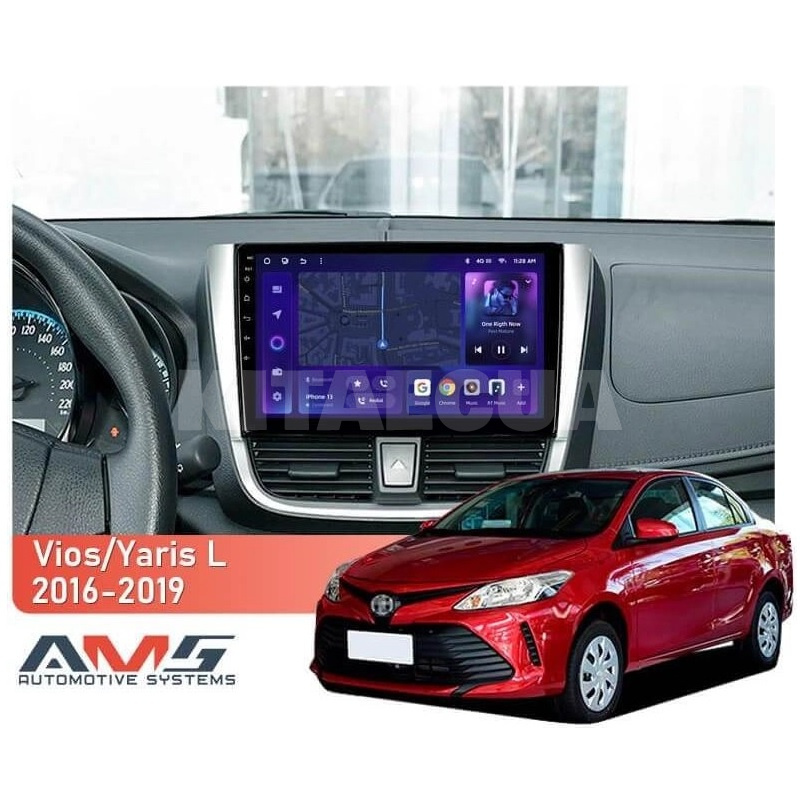 Штатная магнитола MOSS M3 4+32 ГБ 10" Toyota Vios 2016-2019 AMS (50925) - 2