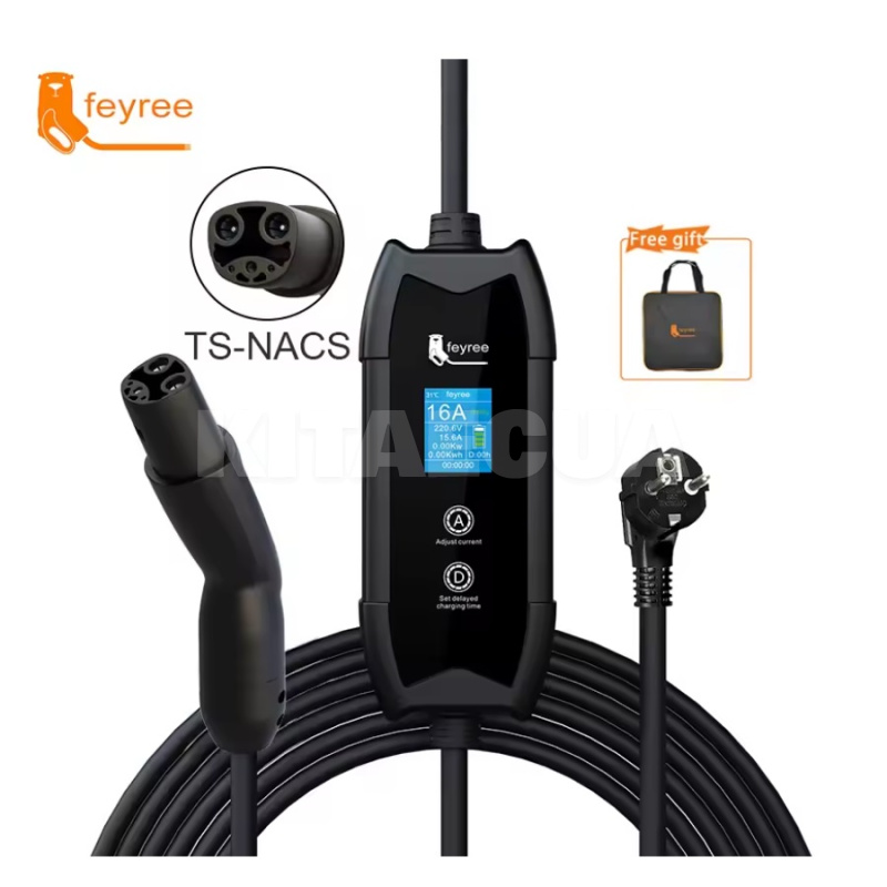 Зарядка для электромобиля Type Tesla 3.7 кВт 16А 1-фаза Flying Cat FEYREE (FY3.5-16-1PH-TS-F8-C6.5)