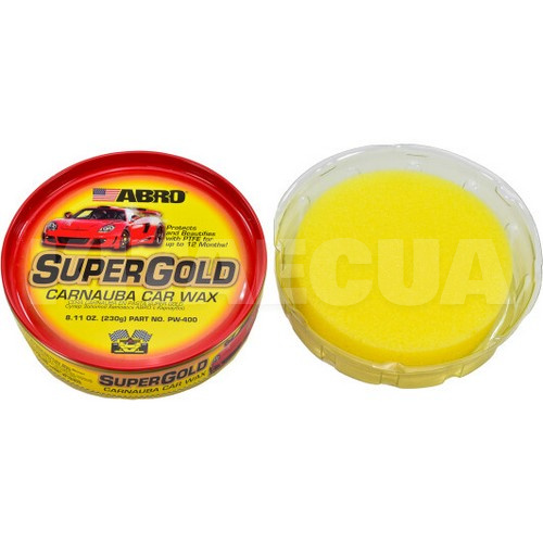 Полировочная паста с воском 230г Carnauba Car Wax Super Gold ABRO (PW-400) - 4