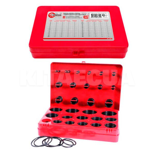 Комплект гумових сальників 382 шт. Intertool (AT-5382)