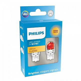 LED лампа для авто Ultinon Pro6000 SI W3x16d 12V amber (комплект) PHILIPS