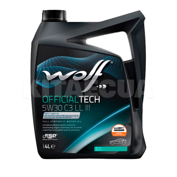 Масло моторное синтетическое 4л 5W-30 Officialtech C3 LL III WOLF (1048180)