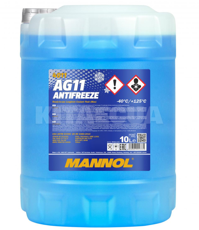 Антифриз синий 10л AG11 -40°C Longterm Mannol (MN4011-10)