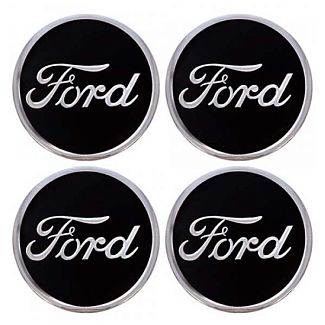 Наклейка на колпаки D90 мм "FORD" черные 4шт. VITOL
