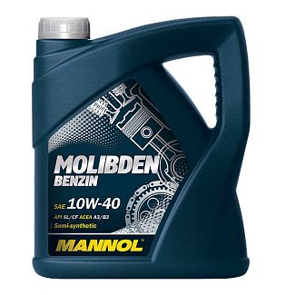 Масло моторное полусинтетическое 4л 10W-40Molibden Benzin SL/CF Teilsynt Mannol