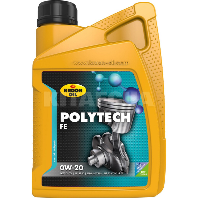 Масло моторное синтетическое 1л 0W-20 PolyTech FE KROON OIL (KL 37568)