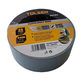 Клейка армована стрічка 50 м х 48 мм сіра TOLSEN