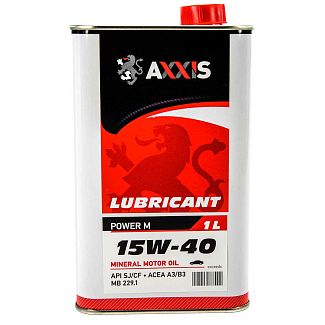 Олія моторна мінеральна 1л 15W-40 Power M AXXIS